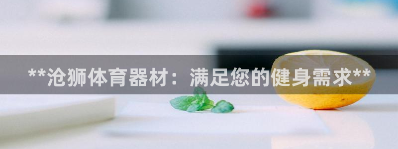 杏宇平台皮皮虾：**沧狮体育器材：满足您的健身需求*